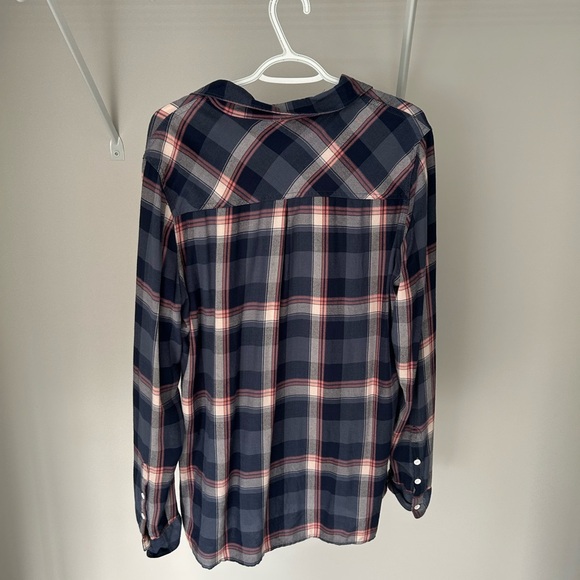 Roxy Navy and Red Plaid Shirt - Picture 3 of 4
